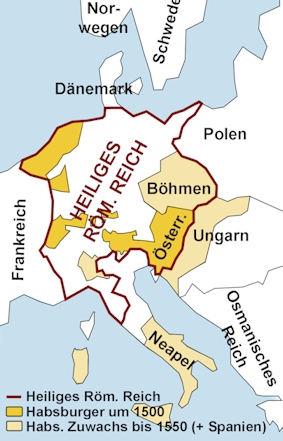 Heiliges Römsisches Reich um 1500 (Skizze A. Prock)