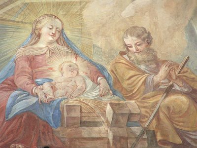 Stiftskirche St. Georgenberg-Fiecht (Fresko Geburt Christi) (Foto: A. Prock)