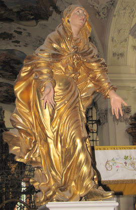 Maria von der Kreuzigungsszene beim Österreichischen Grab in Stift Stams (Andreas Thamasch, 1681-1684) (Foto: A. Prock)
